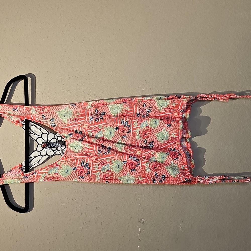 Free People Coral Floral Tank Top Size Medium
